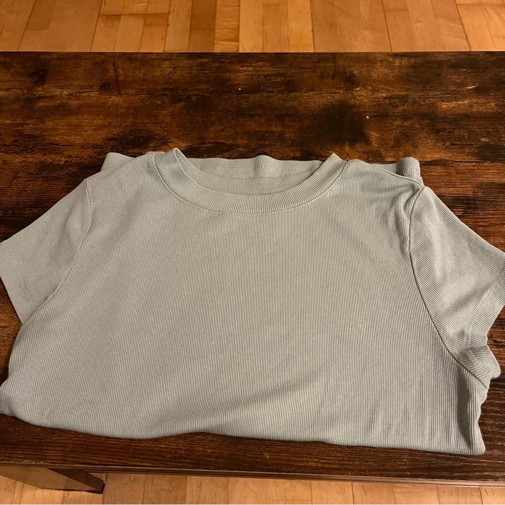 Light Blue Ribbed Tee